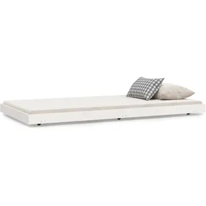 vidaXL Cadre de lit blanc 100x200 cm bois de pin massif pas cher