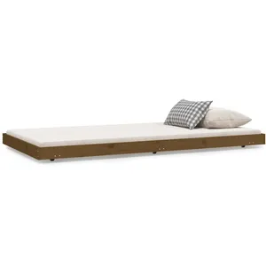 vidaXL Cadre de lit Marron miel 100x200 cm Bois de pin massif pas cher