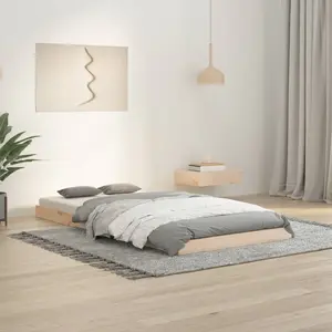 Lit Adulte,Cadre de lit 90x190 cm simple bois massif de pin Vidaxl 51017 pas cher