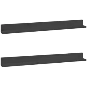 vidaXL Étagères murales 2 pcs Gris 110x11x9 cm Bois de pin massif