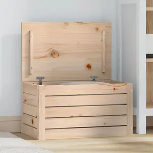 vidaXL Boîte de rangement 59,5x36,5x33 cm Bois massif de pin pas cher
