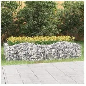 Comparateur de prix : vidaXL Lit surélevé à gabions arqué 200x100x50 cm Fer galvanisé