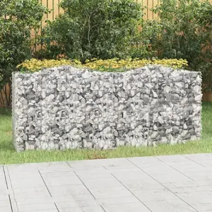 Comparateur de prix : vidaXL Lit surélevé à gabions arqué 200x50x100 cm Fer galvanisé
