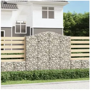 Comparateur de prix : vidaXL Panier de gabions arqué 200x50x180/200 cm Fer galvanisé