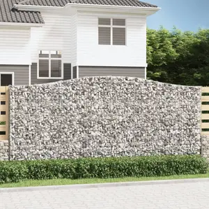 vidaXL Panier de gabions arqué 400x30x180/200 cm Fer galvanisé pas cher
