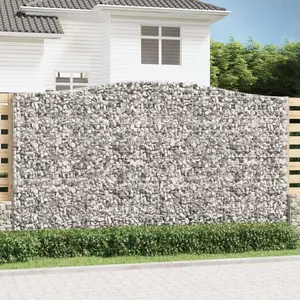 vidaXL Panier de gabions arqué 400x30x220/240 cm Fer galvanisé pas cher