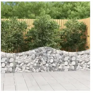 Comparateur de prix : vidaXL Panier de gabions arqué 200x30x60/80 cm Fer galvanisé