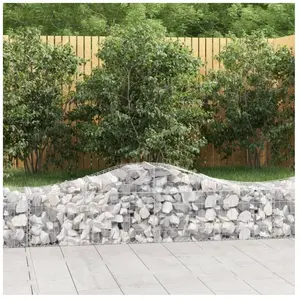 Comparateur de prix : vidaXL Panier de gabions arqué 200x50x40/60 cm Fer galvanisé