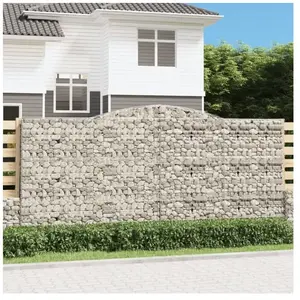 vidaXL Panier de gabions arqué 400x30x180/200 cm Fer galvanisé pas cher