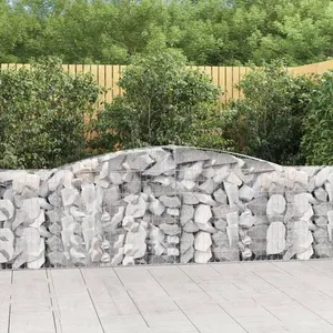 Comparateur de prix : vidaXL Panier de gabions arqué 400x30x100/120 cm Fer galvanisé