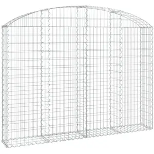 vidaXL Panier de gabions arqué 200x30x140/160 cm Fer galvanisé pas cher