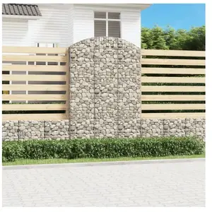 vidaXL Panier de gabions arqué 150x50x220/240 cm Fer galvanisé pas cher