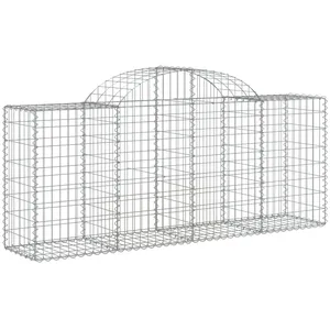 Comparateur de prix : vidaXL Panier de gabions arqué 200x50x80/100 cm Fer galvanisé