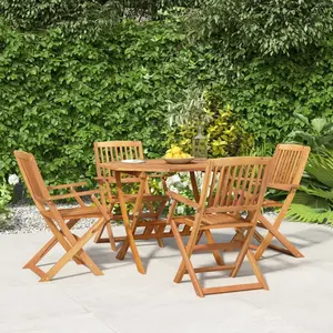 Comparateur de prix : vidaXL Ensemble à manger de jardin 5 pcs Bois d'acacia solide