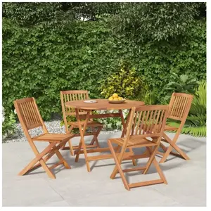 vidaXL Ensemble à manger de jardin 5 pcs Bois d'acacia solide pas cher