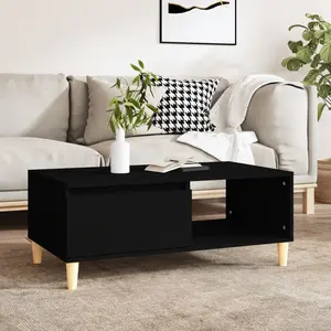 vidaXL Table basse Noir 90x50x36,5 cm Bois d'ingénierie pas cher