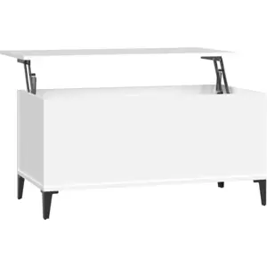 vidaXL Table basse Blanc 90x44,5x45 cm Bois d'ingénierie pas cher