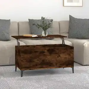 vidaXL Table basse Chêne fumé 90x44,5x45 cm Bois d'ingénierie pas cher
