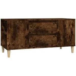 vidaXL Meuble TV Chêne fumé 102x44,5x50 cm Bois d'ingénierie pas cher