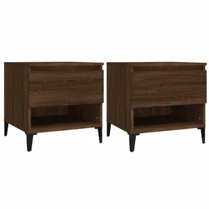 vidaXL Tables d'appoint 2 pcs Chêne marron 50x46x50 cm Bois ingénierie