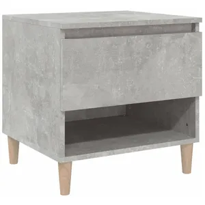 vidaXL Table de chevet Gris béton 50x46x50 cm Bois d'ingénierie pas cher