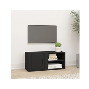 vidaXL Meuble TV Noir 80x31,5x36 cm Bois d'ingénierie pas cher