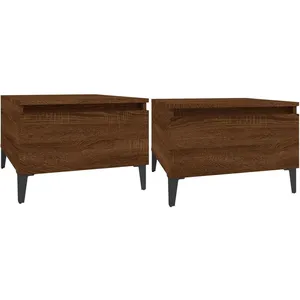 vidaXL Tables d'appoint 2 pcs Chêne marron 50x46x35 cm Bois ingénierie pas cher