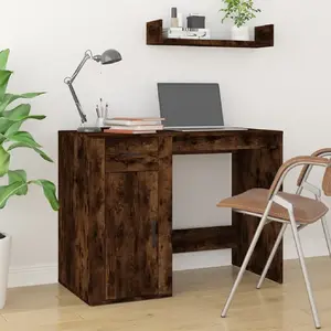vidaXL Bureau Chêne fumé 100x49x75 cm Bois d'ingénierie pas cher