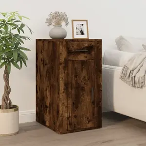 vidaXL Armoire de bureau Chêne fumé 40x49x75 cm Bois d'ingénierie pas cher