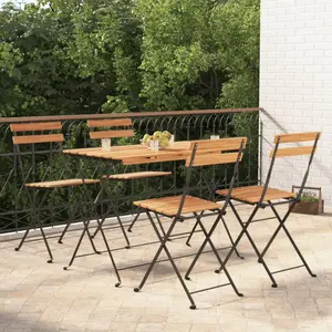 Comparateur de prix : vidaXL Ensemble de bistro pliable 5 pcs Bois d'acacia solide et acier
