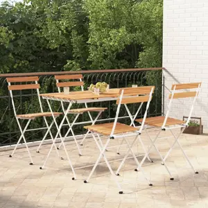 vidaXL Ensemble de bistro pliable 5 pcs Bois d'acacia solide et acier pas cher