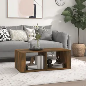 vidaXL Table basse Chêne fumé 100x50x36 cm Bois d'ingénierie pas cher