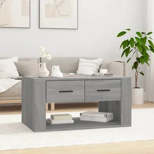 vidaXL Table basse Sonoma gris 80x50x40 cm Bois d'ingénierie pas cher