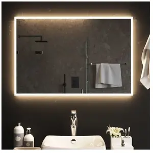 vidaXL Miroir de Salle de Bain à LED Décoratif Cosmétique Miroir de Courtoisie Miroir de Maquillage Toilette Maison 3154084 pas cher