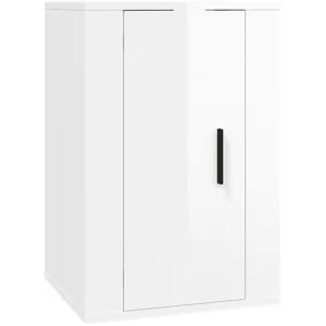 vidaXL Meuble TV mural Blanc brillant 40x34,5x60 cm pas cher