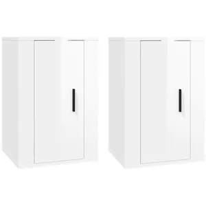 vidaXL Meubles TV muraux 2 pcs Blanc brillant 40x34,5x60 cm