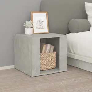 vidaXL Table de chevet Gris béton 41x40x36 cm Bois d'ingénierie pas cher