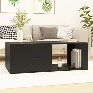 vidaXL Table basse Noir 100x50,5x35 cm Bois d'ingénierie pas cher