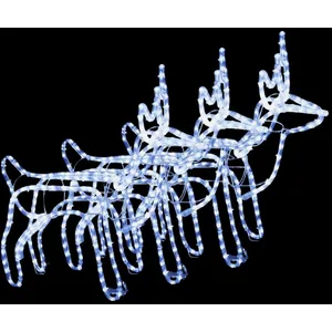 vidaXL Rennes de Noël 3 pcs Blanc froid 60x30x60 cm pas cher