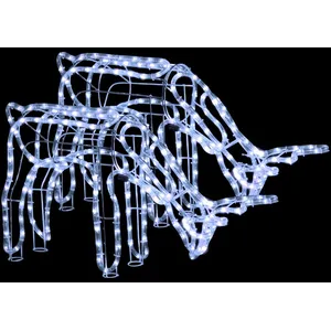 vidaXL Rennes de Noël 2 pcs blanc froid 73x31x45 cm