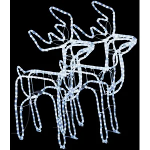 vidaXL Rennes de Noël 2 pcs Blanc froid 76x42x87 cm