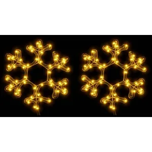 Flocon de neige de Noël avec led 2 pcs Blanc chaud 27x27 cm Vidaxl n/a