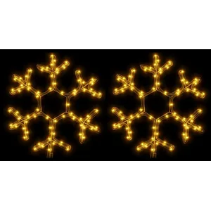 Comparateur de prix : vidaXL Flocons de neige de Noël avec LED 2 pcs Blanc chaud 38x37 cm