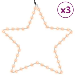 Comparateur de prix : vidaXL Figures d'étoiles de Noël avec 48 LED 3 pcs Blanc chaud 56 cm