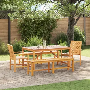 vidaXL Ensemble de jardin 5 pcs brun 150 x 90 x 74 cm Acacia massif pas cher