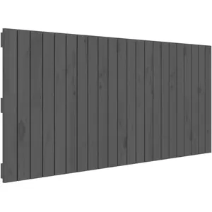 vidaXL Tête de lit murale Gris 140x3x60 cm Bois massif de pin pas cher