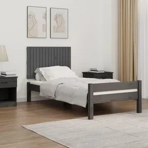 vidaXL Tête de lit murale Gris 95,5x3x60 cm Bois massif de pin pas cher
