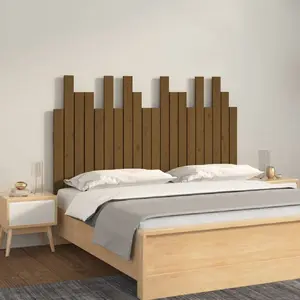 vidaXL Tête de lit murale Marron miel 127,5x3x80 cm Bois massif de pin pas cher