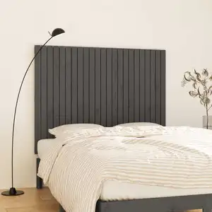 vidaXL Tête de lit murale Gris 146,5x3x110 cm Bois massif de pin pas cher