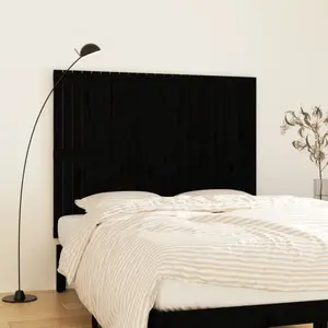 vidaXL Tête de lit murale Noir 146,5x3x110 cm Bois massif de pin pas cher